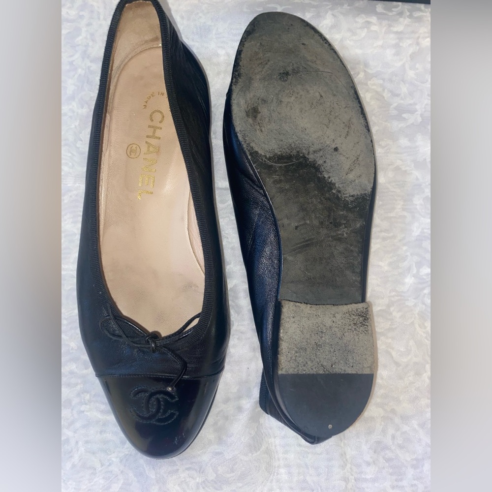 Chanel Black CC Monogram Ballerina Ballet Flats
